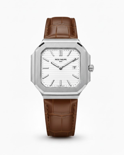 Patek Philippe Cubitus Leather Strap White Dail