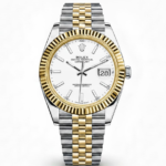 Rolex Datejust Silver And Gold Strap White Dail