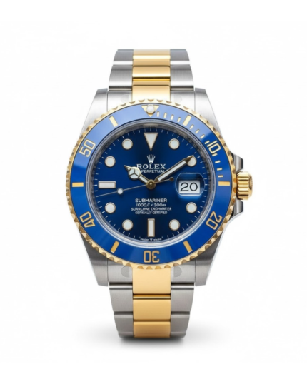 Rolex Submariner Silver And Gold Strap Blue Dail